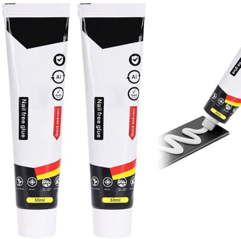 No Nails Adhesive Extra Strong, 2025 New Super Glue All Purpose, Multifunctional Wood Glue, Waterproof, Fast Drying, for Wood, Metal, Leather, Ceramics, Tiles, Plastic (2)