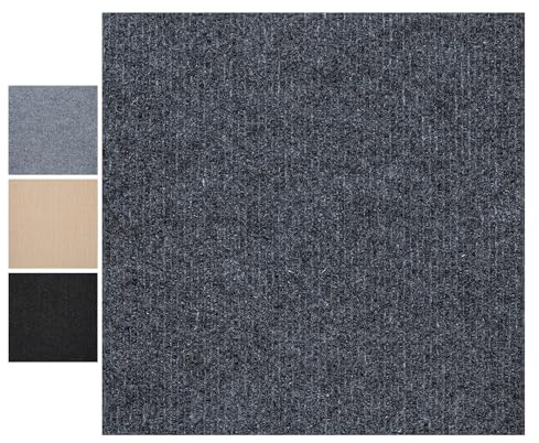CUCOS Självhäftande mattplattor 50 x 50 cm – fyrkantiga vadderade skal och pinnplattor för golv i hem, kontor, vardagsrum och sovrum, 20 stycken, mjuka och enkla att installera