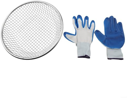 Besttoolifes Tamiz de tierra de jardinería para cubos de 5 galones, pantalla de malla de 2 mm/6 mm/10 mm, tamiz de alambre de hierro galvanizado resistente para arena, rocas, tierra y abono (10 mm)