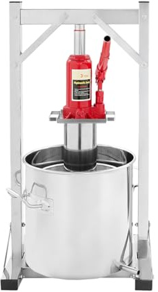 Prensa hidráulica de frutas de 12 L, prensa de vino de presión 3T, juego de máquina de acero inoxidable, prensa de vino de frutas, exprimidor multifunción de acero inoxidable con filtro de vino, para
