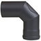Pelletrohrbogen Ofenrohrbogen Pelletbogen Rauchrohr Kaminrohr Ø 100mm grau schwarz (Bogen 90° mit Reinigung, schwarz)