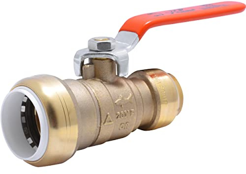 SharkBite 1 Inch PVC x 3/4 Inch CTS Ball Valve, Push to Connect Brass Plumbing Fitting, PEX Pipe, Copper, CPVC, PE-RT, HDPE, 25551LF
