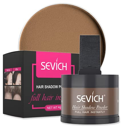 SEVICH Poudre d'Ombre à Cheveux - Effet Ombré, Densifiante pour Racines, Anti-cernes pour Perte de Cheveux, Marron