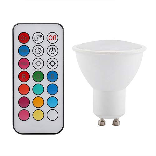 CHICIRIS LED Bulbs GU10/3W, Warm White RGB LED Lamp with Remote Controlled Projector for Corridors, Toilets, Corridors, Hotels