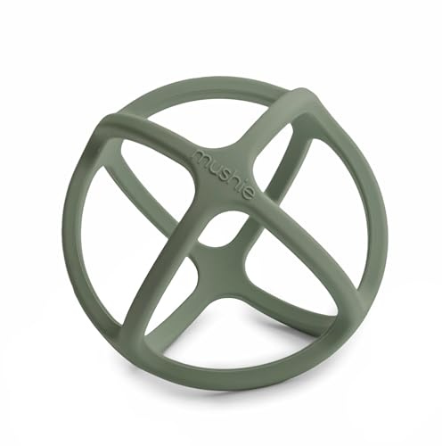 mushie Silicone Baby Teether Ball Toy (Dried Thyme)