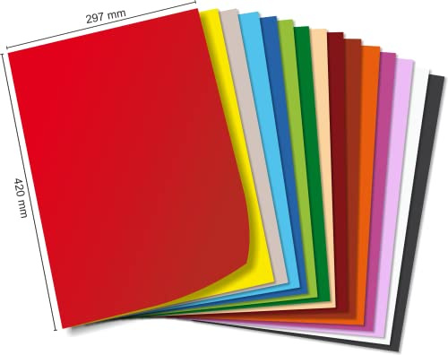 KARLAkreativ Papel para manualidades (50 hojas, cartón fotográfico de 300 g/m², colores individuales a elegir, DIN A4 – A3 – 50/70 (blanco puro, DIN A3)