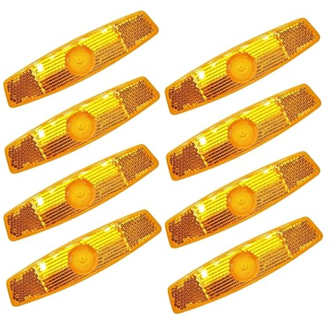 LATRAT Lot de 8 réflecteurs de rayons de vélo - Réflecteurs yeux de chat - Pour VTT, vélo de route - Sécurité (jaune)