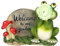 Frosch Deko,Solar Gartendeko für Draußen, Solar-Garten-Frosch-Statue, Frosch-Gartendekoration mit LED Solar Ball, Gartenstatuen Frosch Garten Solarleuchte Frosch Gartendeko Figur Geschenke 20.5CM