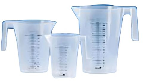 Verre doseur empilable Vitlab®, PP, échelle noire imprimée recto-verso, 250 ml, diamètre 75 mm, hauteur 115 mm