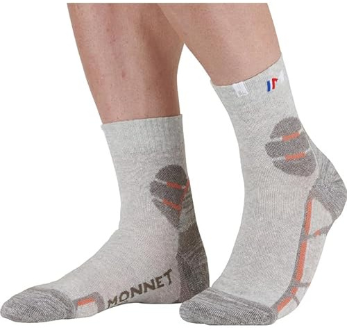 MONNET Chaussettes de randonnée basses Chaussette Mid Lin (FR/ES, Numérique, 43, 44, Taille normale, Taille normale, Ocre)