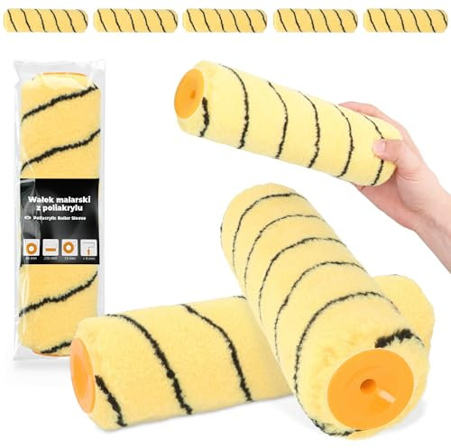 5x Rodillo de Pintura 25 cm Recambio Pintura Superficies Fachadas Techos Paredes Pared Antigoteo Antisalpicaduras Material De Pintor Lacado Renovación Robusto