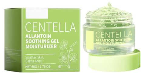 Glad2Glow Centella Allantoin Beruhigendes Gel-Feuchtigkeitscreme Ohne Alkohol Duft & Öl Beruhigendes und feuchtigkeitsspendendes Gesichtsgel für alle Hauttypen 1 Stück YbD013 (Green, 5x5x4.1cm)