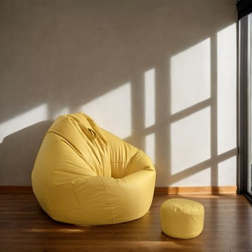 RICPYOIU Sitzsäcke Für Den Außenbereich Wasserdicht Sitzsackbezug Ohne Füllung Birnenförmig Technologiestoff Weich Bequem Für Wohn- Und Schlafzimmermöbelbezug,E,100 * 110cm