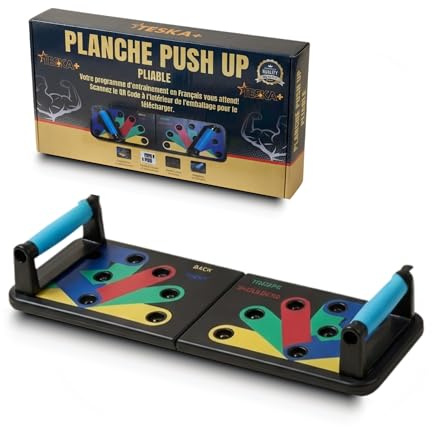 TESKA+ Planche À Pompes 22 En 1 Push Up Board Programme Musculation 10 Semaines En Français Renforcement Musculaire Maison Poignées Antidérapantes Sport Tous Niveaux