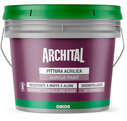 OIKOS ARCHITAL Pittura acrilica per pareti esterne ultraresistente,antialga/vegetativa e idrorepellente, TINTA TL 494, Rosa Pelle (LT. 1)