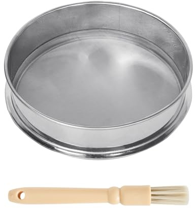 Mehlsieb Edelstahl Mehl Sieben, 120 Mesh Edelstahl Kräuterpollen Sichter, Kräuterpollensieb, Sieb Rundsieb zum Backen, Feinmaschiges Sieb für Küche Mehl Reis Nudeln Kakaopulver (20 cm)