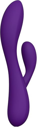 plusOne Dual Rabbit Vibrating Massager – Waterproof, USB Rechargeable Personal Massager with 10 Settings – Body-Safe Silicone Dual Motor Toy for Solo or Partner Play, Purple