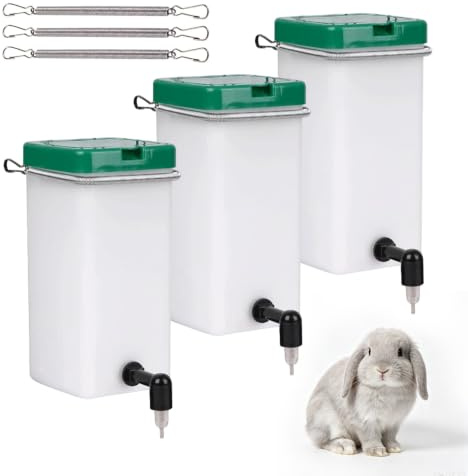 Lot de 3 gourdes lapin de 1 l, à suspendre, pour animal de compagnie