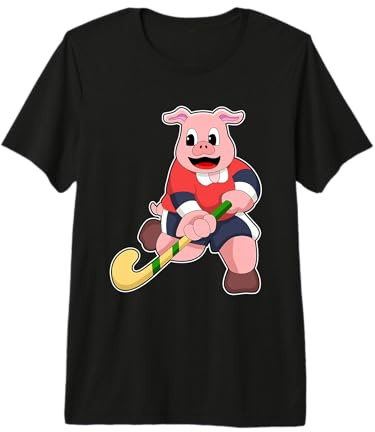 Cerdo Hockey sobre Hierba Palo de Hockey sobre Hierba Camiseta Premium