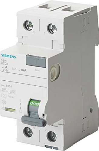 Siemens SENTRON Disjoncteur 5sv 70 mm classe – A 2 pôles 63 A 30 mA