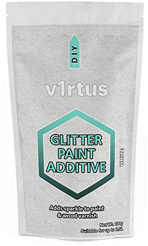 Iridescent White Glitter Paint Additive 100g | Sparkle Glitter Paint for Walls Interior Exterior, v1rtus