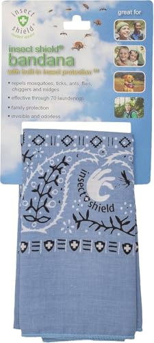 Insect Shield Bug and Insect Repellant Bandana, Light Blue, One Size