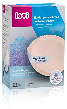 LOVI Disposable Nursing Breast Pads | Pack of 20 | Comfort of Wearing | Underwear Protection | Highly Breathable & Absorbent | Beige