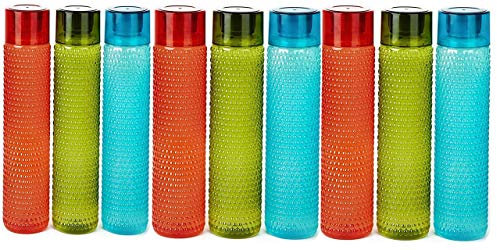 TreegoArt Botella de Agua de diseño con Forma de Burbuja para Escuela, Universidad, Oficina, Juego de 9 Botellas de 1000 ml (Multicolor)