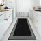 PHP Carpet Runners for Hallways Non-Slip Long & Wide Heavy-Duty Plain Super Absorbent Area Rugs, Stair Carpet and Kitchen Anti-slip Floor Mats - Greeky Rug (Black & White, 66 x 220 cm - XL Runner)
