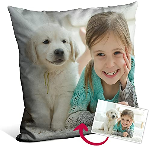 Cojín Personalizado con Foto y Texto. Regalos Originales para Mujer, Hombre y Parejas. Cojines para Sofá y Cama. Cojin Personalizado Guarderia. Cojin Enamorados. Cojín Dia De la Madre o Padre. 30x30cm