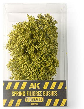 AK Interactive AK8236 Realistische Miniaturbäume, Frühling, 1:35, Grün, Harz, Porzellan, 2.1 cm, Büsche, Modellbau-Zubehör