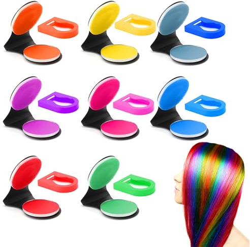 TNSLAND 8 Couleurs pour Cheveux, Coloration Temporaire Cheveux, Ccraie pour Cheveux pour Hommes et Femmes, Couleur pour Cheveux Lavable pour le Bricolage fête Anniversaire Halloween Maquillage