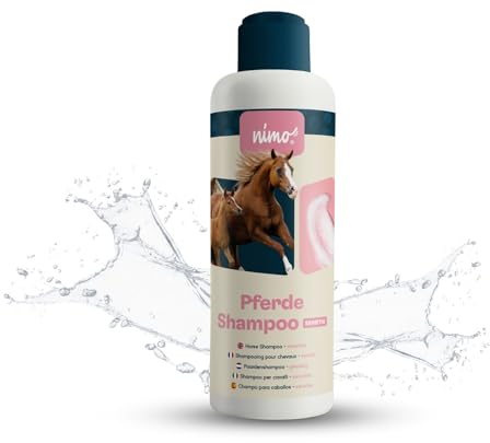 nimo® Pferde Shampoo sensitiv | ohne Duftstoffe & pH-Neutral mit Kollagen | für alle Pferderassen und Sensible, allergische Pferde | für bessere Kämmbarkeit & glänzendes Fell, 100% tierleidfrei