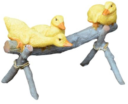 Fonowx Statua di Anatra su Ramo Piccola Statuetta di Anatra Decorazione per Interni/Esterni Scultura in Resina per mensola