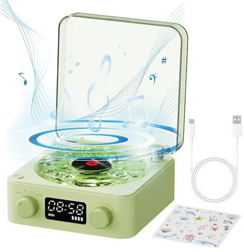 Tourne-disque The Waves - Tourne-disque portable - Table tournante vintage pour disques, divertissement, décoration de la maison