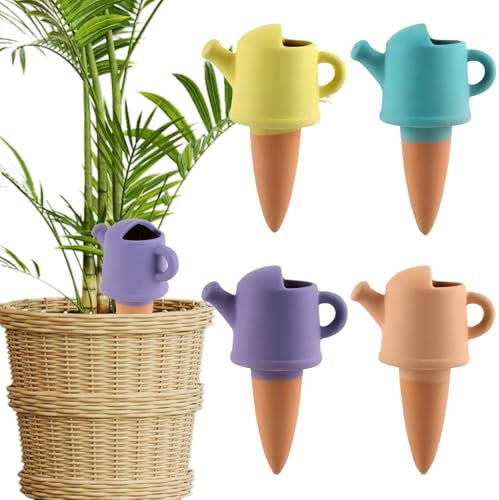 FairyPeach Lot de 4 cône en argile d’arrosage, irrigation à cône d'argile, cône d'arrosage terre cuite, cône d’arrosage réutilisables en cône d'argile, pour fleurs, pots et plantes de jardin (Kits-C)