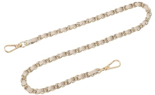 QUARKZMAN Påskkedja Plånbok Kedjelänk, 60cm kort påsklänken Handväskedetaljer Plånbocklämmor för handväska Plånbok Ersättningslänken (Beige länken + Guldkedja)