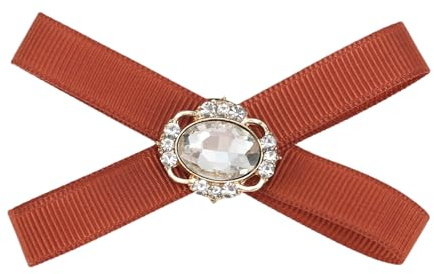 CAPASTEC Spille Per Donne, Fiocco Con Strass A Coste, Eleganti Per Abiti, Vestiti, Camicia, Cravatta E Cappello, Accessorio Decorativo, Rosso Ferro, 1 Pz