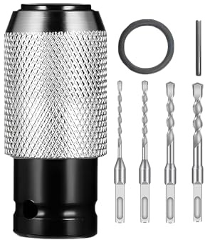 Adaptateur de perceuse pour marteau perforateur, clé à molette avec anneaux en cuir, design de goupille, connexion sûre, performance durable, adaptateur