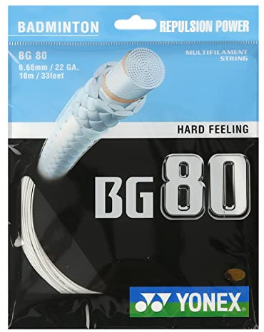 Yonex BG 80 White Badminton Racket String 10m