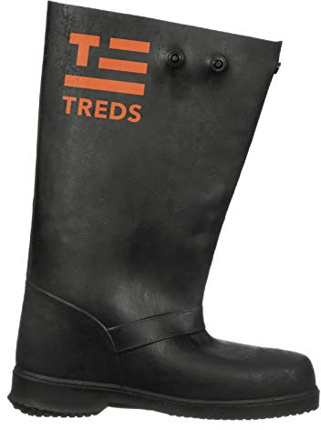 TREDS Rubber Concrete Boot, Pull-On Overboot for Construction, Mud & Snow, Size L/XL (12-13), 17 Ht, Black