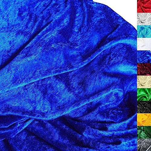 TOLKO 1m Pannesamt Stoff Meterware | glänzender Stretch Samt 145cm breit für Vorhänge Gardinen Bühne Kostüm Kleid Bekleidung | Pannesamt-Dekostoff | Stoffe zum Nähen Meterware Dekorieren (Blau)