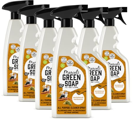Marcels - Detergente spray multiuso per legno di sandalo e cardamomo, confezione da 6