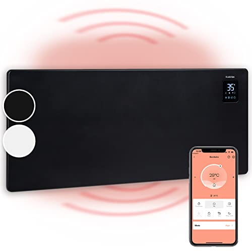 Klarstein Calefacción eléctrica, calentador convector independiente o montado en la pared, calefacción eléctrica de bajo consumo, control de aplicación, calefacción silenciosa, calefacción eléctrica