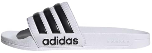 adidas Unisex Adilette Shower Slides, Cloud White / Core Black / Cloud White, 11 UK