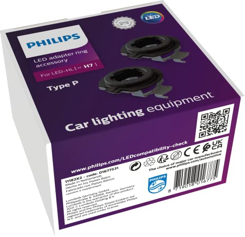 Philips adapter rings type P for LED headlight bulbs (H7), Black
