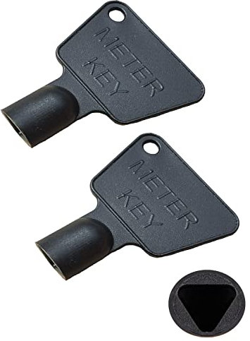 Gas Meter Box Key [2 Pack] - Triangle Key - Electric Box Key - Utility Box Key - Black Plastic Key