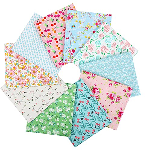Craftido 10 Stück 18”x21” (46x53 cm) Fat Quarters Stoffpakete - Mittleres Gewicht 145g - 100% Baumwollstoff für Quilten, Nähen, Patchwork, DIY und handgefertigte Bastelarbeiten - Sweet