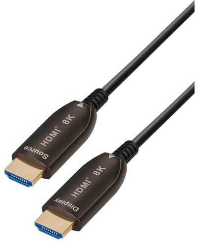 Maxtrack Câble HDMI® actif à fibre optique C507-10ML - HDMI 2.1, 8K @ 60Hz, 4K @ 120Hz, eARC, 3D, HDR, HDCP 2.2, YUV 4:4:4, portée jusqu'à 100 m