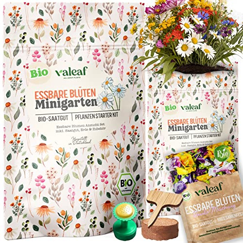 valeaf Bio Essbare Blüten Samen Set (BIO Essbare Blüten, Starter Kit)